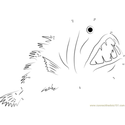 Anglerfish Fangtooth Dot to Dot Worksheet