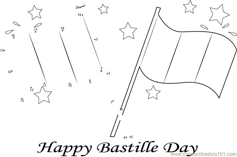 Bastille Day Dot To Dot Printable Worksheet Connect The Dots