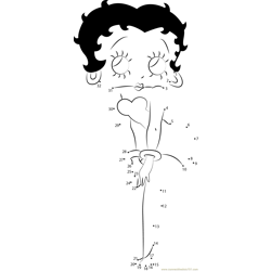 Betty Boop Looking Up Dot to Dot Worksheet