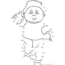 Cabbage Patch Teddy Dot to Dot Worksheet