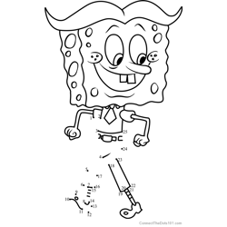 Spongebob Connect The Dots printable worksheets