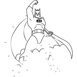 Batman Standing in Attitude Dot to Dot Worksheet