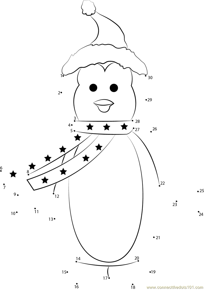 Christmas Birds dot to dot printable worksheet - Connect The Dots