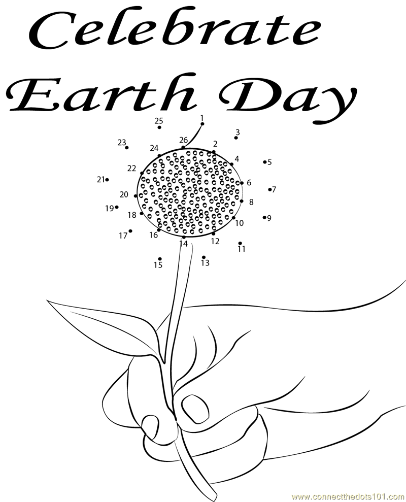 Celebrate Earth Day Dot To Dot Printable Worksheet Connect The Dots