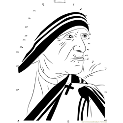 Mother Teresa Dot to Dot Worksheet