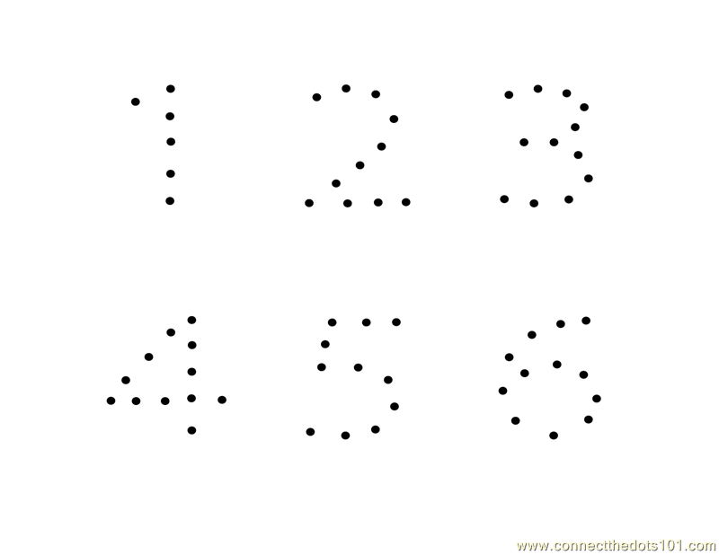 Numbers 1 To 6 Dot To Dot Printable Worksheet Connect The Dots