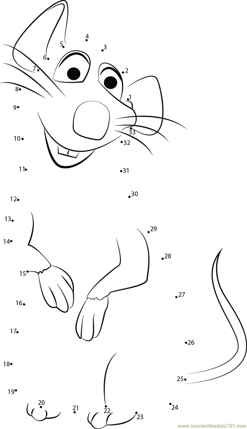 Smart Ratatouille Dot To Dot Printable Worksheet Connect The Dots