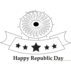 Republic Day of India Flag Dot to Dot Worksheet