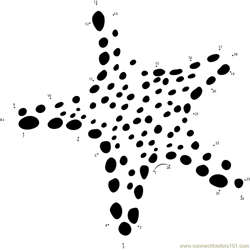 Spotted Starfish Dot to Dot Worksheet