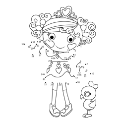 Queenie Red Heart Lalaloopsy Dot to Dot Worksheet
