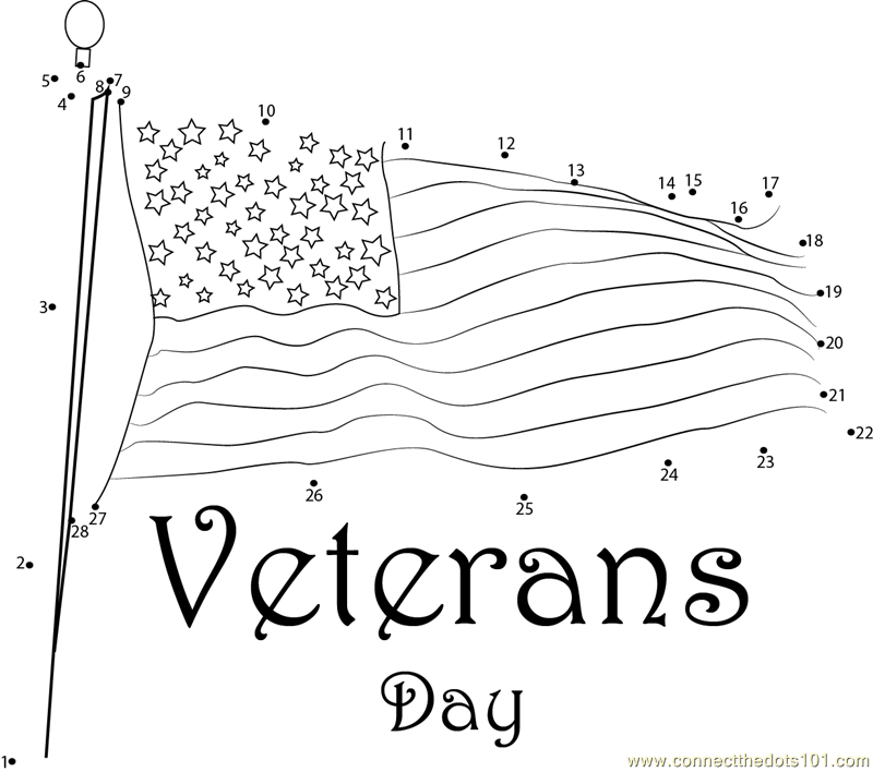 Honor Of Veterans Day Dot To Dot Printable Worksheet Connect The Dots