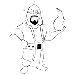 Wizard from Clash of the Clans Dot to Dot Worksheet