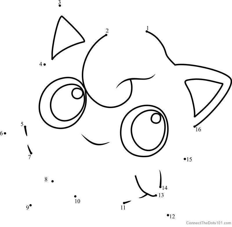 Pokemon Jigglypuff Dot To Dot Printable Worksheet - Connect The Dots