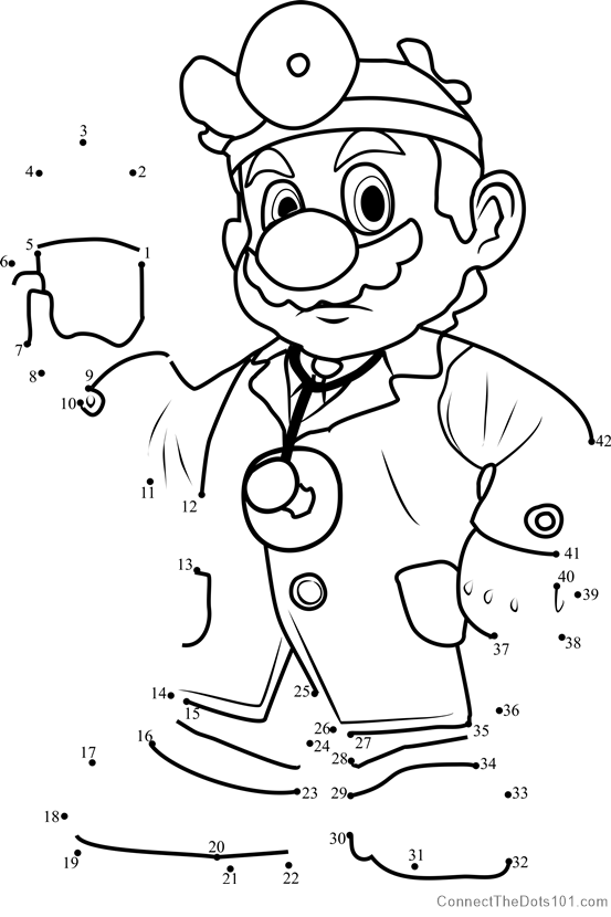 Dr Mario From Super Mario Dot To Dot Printable Worksheet Connect The Dots My Xxx Hot Girl 