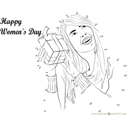 Women's Day Gifts Dot to Dot Worksheet