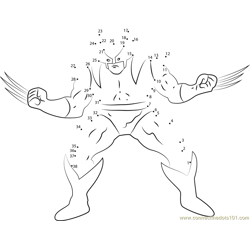 Wolverine show his Power Dot to Dot Worksheet
