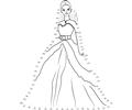 Connect the Dots Beautiful Barbie (Cartoons > Barbie) - dot to dots for ...