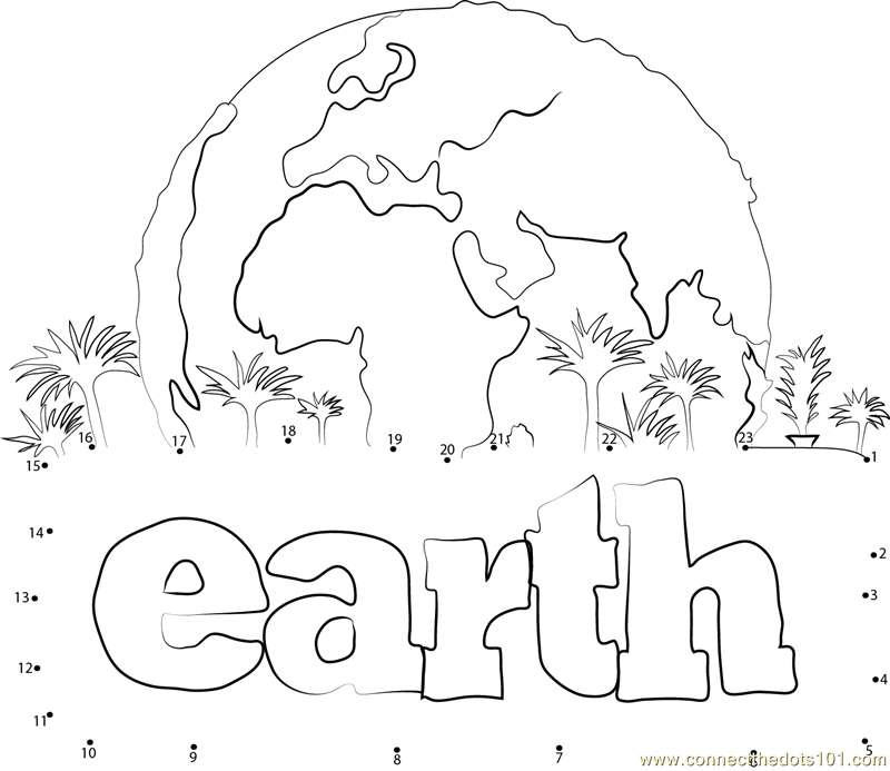 Earth Dot To Dot Printable Worksheet - Connect The Dots