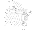 Connect the Dots Rainbow Fish (Animals > Fish) - dot to dots for kids