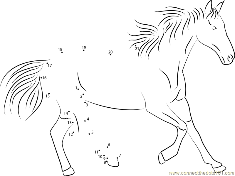 Connect The Dots Horse Look Animals Horse Dot To Dots For Kids