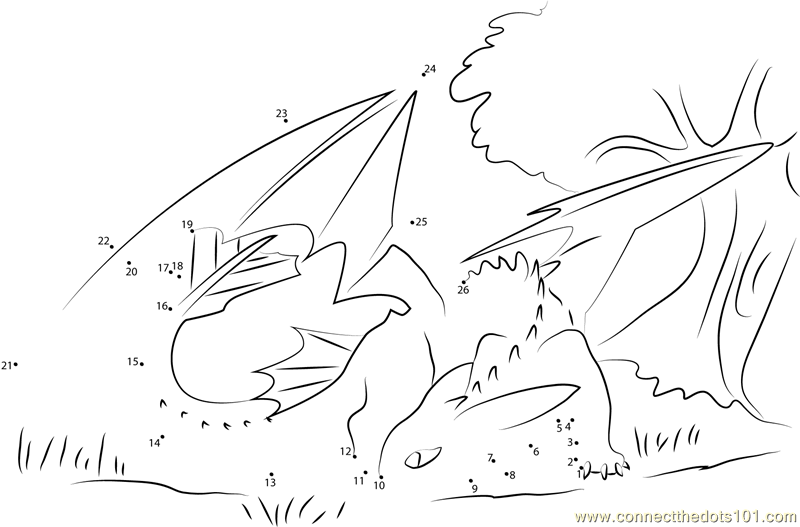 Connect the Dots Toothless see Back (Cartoons > How to Train Your ...