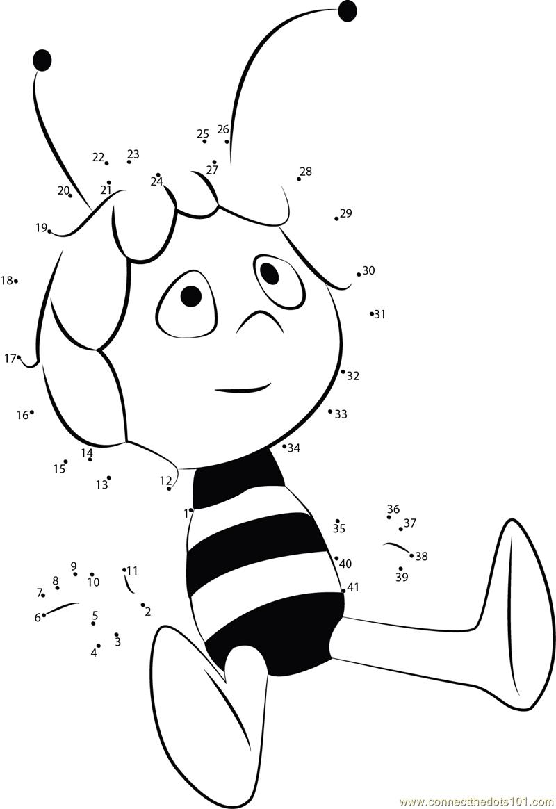 Connect the Dots Maya The Bee Fall (Cartoons > Maya The Bee) - dot to