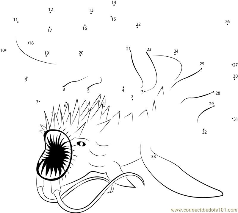 Connect the Dots Sea Monsters Dragon (Mythical Creatures > Sea Monsters ...