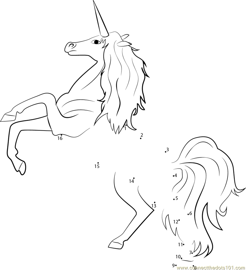 Connect the Dots Magical Animals Unicorns (Mythical Creatures > Unicorn ...