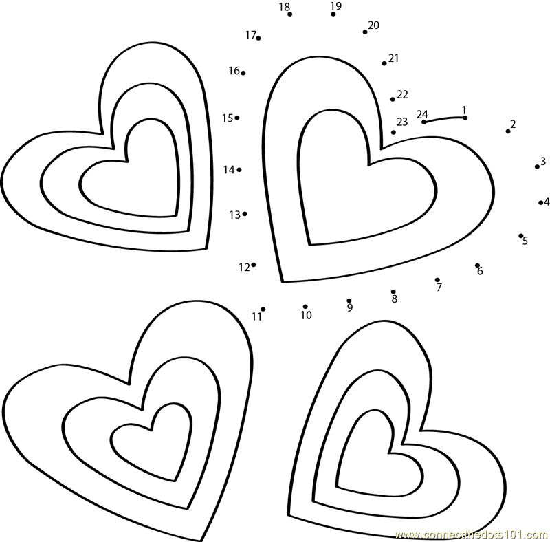 valentine connect the dots coloring pages - photo #28