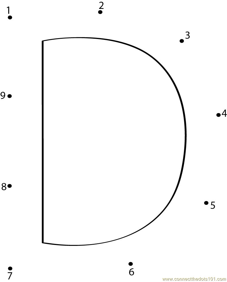 Alphabet D Dot To Dot Printable Worksheet Connect The Dots
