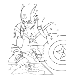 Captain America Discuss Plan In Attack Dot to Dot Worksheet