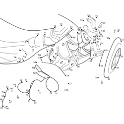 Captain America Flying With His Shield Dot to Dot Worksheet