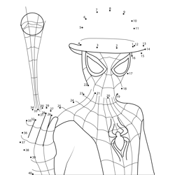 Spiderman Bowlling Skill Dot to Dot Worksheet