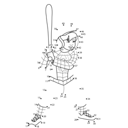 Spiderman Playing Baseball Dot to Dot Worksheet