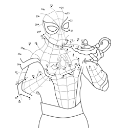 Spiderman Rubbing Annicient Lamp Dot to Dot Worksheet