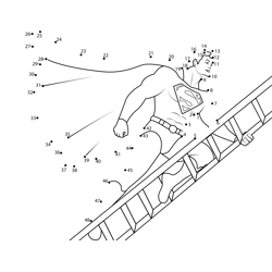 Superman Climbing Ladder Dot to Dot Worksheet