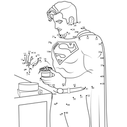 Superman Cooking Dot to Dot Worksheet