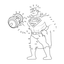 Superman Excersice Dot to Dot Worksheet