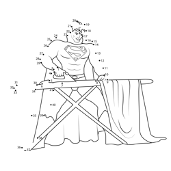 Superman Ironing Dot to Dot Worksheet