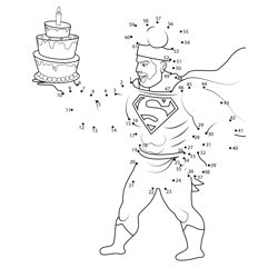 Superman Master Chef Dot to Dot Worksheet