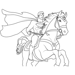 Superman Riding Horse Dot to Dot Worksheet