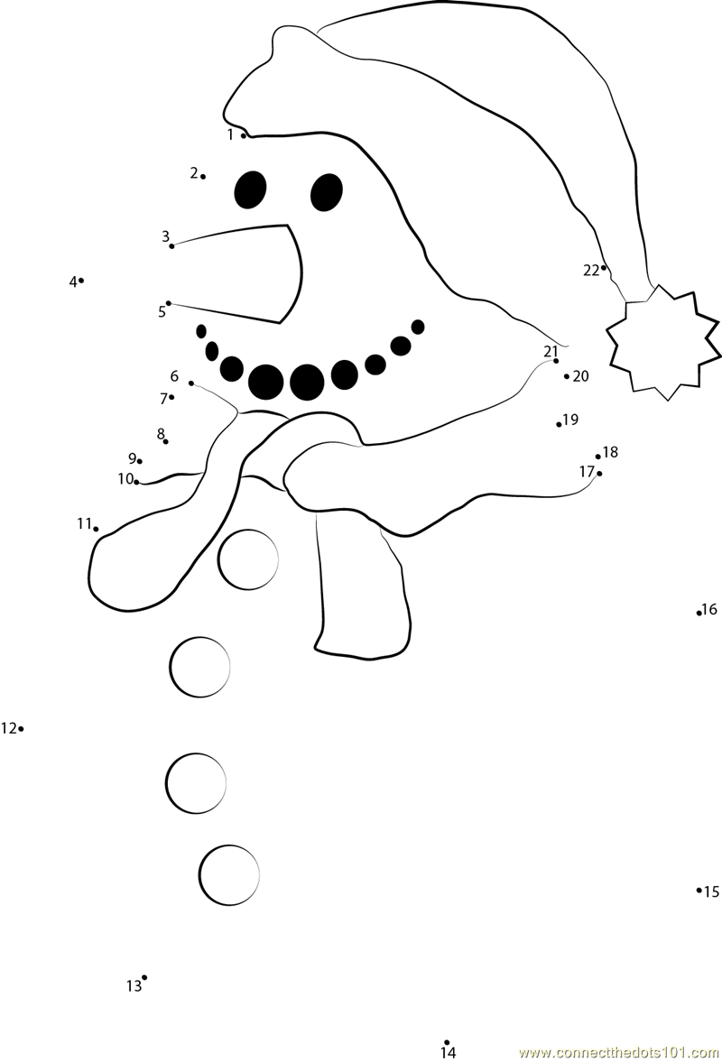 Snowman See Dot To Dot Printable Worksheet Connect The Dots