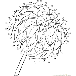 Dahlia Flower dot to dot printable worksheet - Connect The Dots