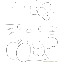Cute Hello Kitty dot to dot printable worksheet - Connect The Dots
