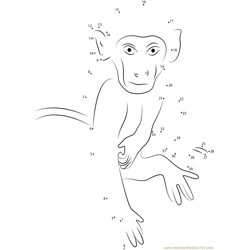 Monkey Connect the Dots Worksheets Printable for Kids