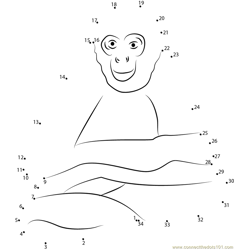 Monkey Connect the Dots Worksheets Printable for Kids