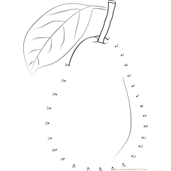 Pear dot to dot printable worksheet - Connect The Dots