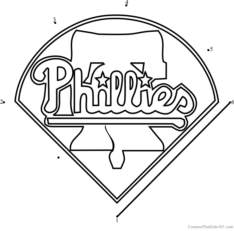 Philadelphia Phillies Logo dot to dot printable worksheet - Connect The ...