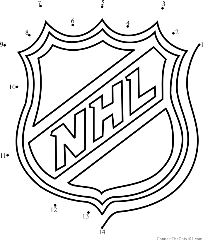 Vancouver Canucks Logo dot to dot printable worksheet - Connect The Dots