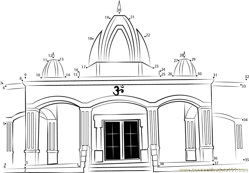 Illustration Of Hindu Temple Black Stroke Icon. 24972785 Vector Art at  Vecteezy